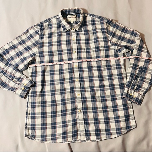 Goodthreads Mens Blue Size XL Plaid‎ Print Standard Fit Button Down Shirt Blue - Picture 3 of 8